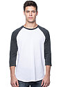 Unisex Triblend Raglan Baseball Shirt TRI WHITE / TRI ONYX Front