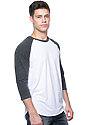 Unisex Triblend Raglan Baseball Shirt TRI WHITE / TRI ONYX Front