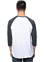 Unisex Triblend Raglan Baseball Shirt TRI WHITE / TRI ONYX Back