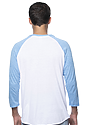 Unisex Triblend Raglan Baseball Shirt TRI WHITE / TRI POOL Back