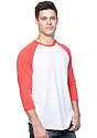 Unisex Triblend Raglan Baseball Shirt TRI WHITE / TRI RED Back