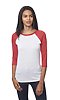 Unisex Triblend Raglan Baseball Shirt TRI WHITE / TRI RED Front2