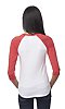 Unisex Triblend Raglan Baseball Shirt TRI WHITE / TRI RED Back2