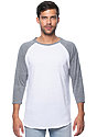 Unisex Triblend Raglan Baseball Shirt TRI WHITE / TRI VINTAGE GREY Front