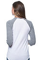 Unisex Triblend Raglan Baseball Shirt TRI WHITE / TRI VINTAGE GREY Back2