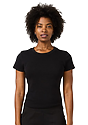 Womens Rib Crop Tee BLACK 1