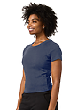 Womens Rib Crop Tee NAVY 2