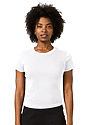 Womens Rib Crop Tee WHITE 1