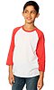 Youth Triblend Raglan Baseball Shirt TRI WHITE / TRI RED Front