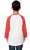 Youth Triblend Raglan Baseball Shirt TRI WHITE / TRI RED Back