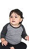 Infant Triblend Raglan Baseball Shirt TRI VINTAGE GREY/TRI ONYX Front