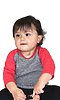 Infant Triblend Raglan Baseball Shirt TRI VINTAGE GREY/TRI RED Front