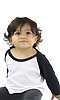 Infant Triblend Raglan Baseball Shirt TRI WHITE / TRI BLACK Front