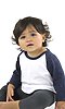 Infant Triblend Raglan Baseball Shirt TRI WHITE / TRI DENIM NVY Front