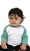 Infant Triblend Raglan Baseball Shirt TRI WHITE / TRI KELLY Front
