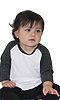 Infant Triblend Raglan Baseball Shirt TRI WHITE / TRI ONYX Front