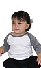 Infant Triblend Raglan Baseball Shirt TRI WHITE / TRI VINTAGE GREY Front