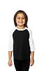 Toddler Triblend Raglan Baseball Shirt TRI BLACK / TRI WHITE Front2