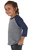 Toddler Triblend Raglan Baseball Shirt TRI VNTG GRY / TRI DNM NVY Side