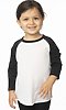 Toddler Triblend Raglan Baseball Shirt TRI WHITE / TRI BLACK Front