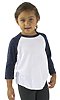 Toddler Triblend Raglan Baseball Shirt TRI WHITE / TRI DENIM NVY Front