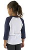 Toddler Triblend Raglan Baseball Shirt TRI WHITE / TRI DENIM NVY Back
