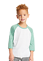 Toddler Triblend Raglan Baseball Shirt TRI WHITE / TRI KELLY Front