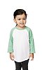 Toddler Triblend Raglan Baseball Shirt TRI WHITE / TRI KELLY Front