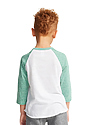 Toddler Triblend Raglan Baseball Shirt TRI WHITE / TRI KELLY Back
