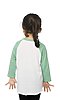 Toddler Triblend Raglan Baseball Shirt TRI WHITE / TRI KELLY Back