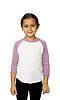 Toddler Triblend Raglan Baseball Shirt TRI WHITE / TRI PURPLE Front
