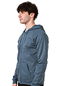 Unisex Organic Cotton Full Zip Hoodie PACIFIC BLUE Side