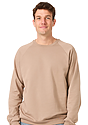 Unisex Organic Raglan Crew Neck Sweatshirt ALMOND Front