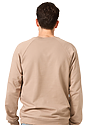 Unisex Organic Raglan Crew Neck Sweatshirt ALMOND Back
