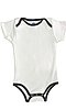 Infant One Piece Contrast Binding WHITE/BLACK Front