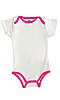Infant One Piece Contrast Binding WHITE/FUCHSIA Front