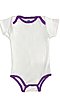 Infant One Piece Contrast Binding WHITE/PURPLE Front