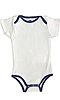 Infant One Piece Contrast Binding WHITE/NAVY Front
