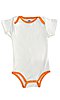 Infant One Piece Contrast Binding WHITE/ORANGE Front