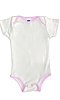Infant One Piece Contrast Binding WHITE/PINK Front