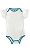 Infant One Piece Contrast Binding WHITE/TURQUOISE Front