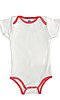Infant One Piece Contrast Binding WHITE/RED Front