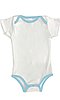 Infant One Piece Contrast Binding WHITE/SKY Front