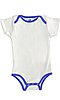 Infant One Piece Contrast Binding WHITE/ROYAL Front