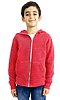 Youth Triblend Fleece Zip Hoodie TRI RED Front