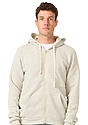 Unisex Triblend Fleece Zip Hoodie TRI ASH Front