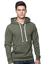 Unisex Triblend Fleece Pullover Hoodie TRI ARMY Front