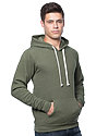 Unisex Triblend Fleece Pullover Hoodie TRI ARMY Back