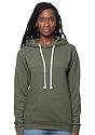 Unisex Triblend Fleece Pullover Hoodie TRI ARMY Front2
