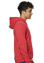Unisex Triblend Fleece Pullover Hoodie TRI RED Side